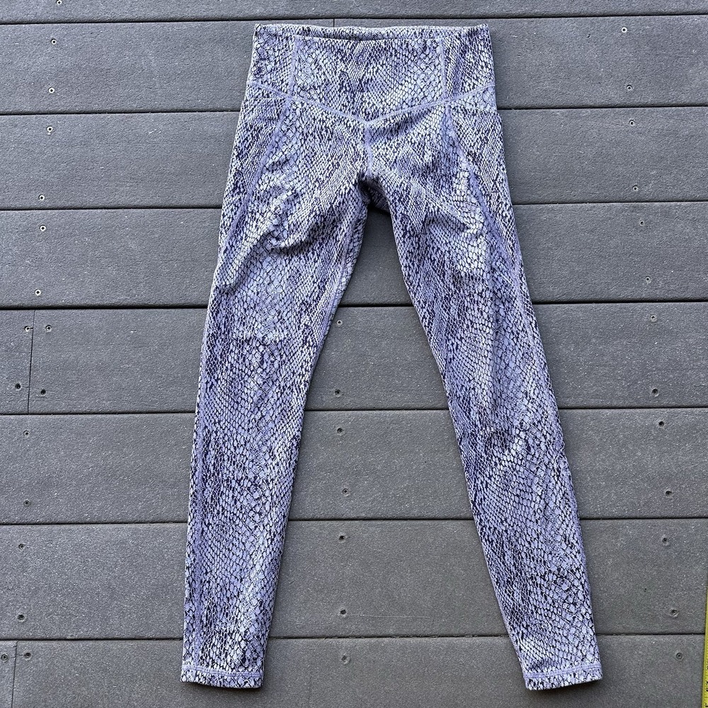 All in Motion Women's High Rise Ankle Leggings Purple/Black Snake Print S